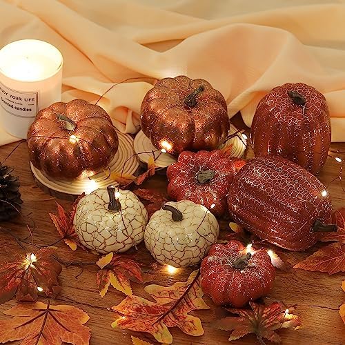 Artgar Pumpkin Decor, 8 PCS Halloween Pumpkin - Image 6