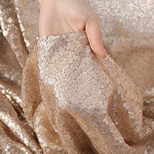 Poise3EHome 6FT x 8FT Sequin Photography Backdrop Curtain for Party Decoration, Champagne - Image 3