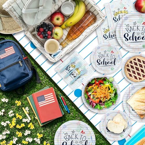 146PCS Back to School Party Supplies Paper Plates and Napkins Serve 36 - Image 5