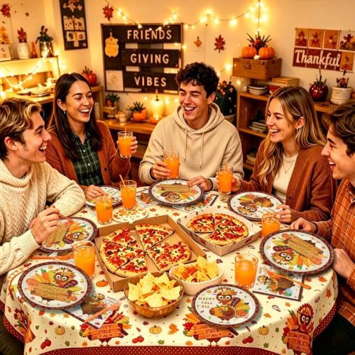 146PCS Thanksgiving Turkey Party Supplies Paper Plates and Napkins Serve 36 - Image 3