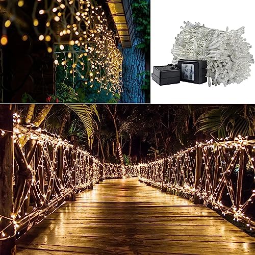 Solhice LED Curtain Lights Outside 40ft x 3ft for Backyard, 600 LED Plug in Hanging Fence String Lights Outdoor Waterproof for Backdrop Backyard Patio Deck Décor (Not Connectable) - Image 7