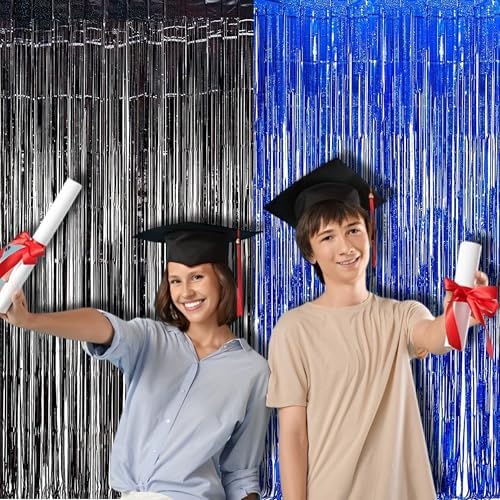 BRAVESHINE Foil Fringe Curtains | Metallic Tinsel Party Steamers Backdrop - Image 4