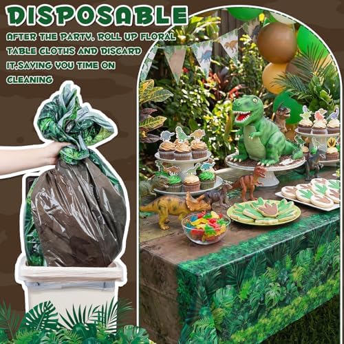 NatNarr 3 Pack Forest Path Tablecloths, Safari Jungle Table Cover - Image 5