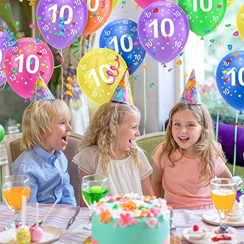 Ainiv 10th Birthday Balloons 18PCS, 12inch Numbers Printed Latex Balloons - Image 5