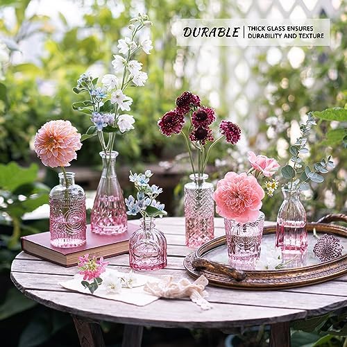 SUPMIND Glass Bud Vases Set, 12pcs Pink Small Flower Vases in Bulk - Image 2