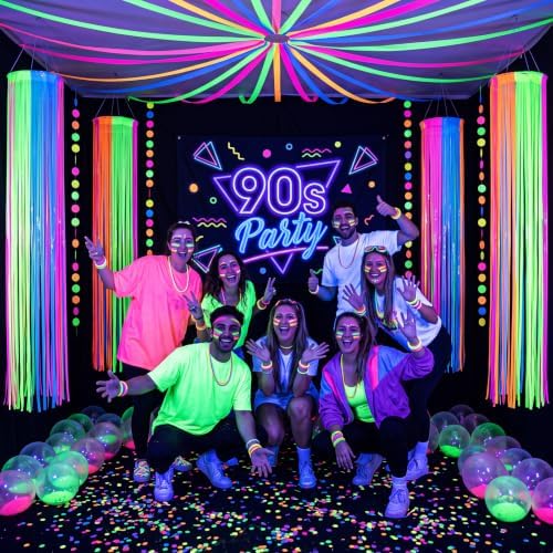 4 Pack Glow in The Dark Party Supply Neon Blacklight Streamer, 6 Color - Image 3