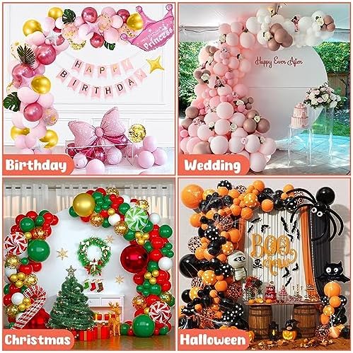 AerWo Balloon Arch Kit 9.35FT & 6FT, Free Bending Half Balloon Arch Stand with Base, Floor Gold Balloon Arch Frame Backdrop for Wedding Birthday Party Baby Shower Yard Lawn Home Christmas Decorations - Image 6