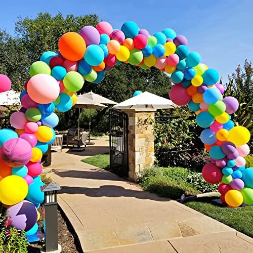 Voircoloria 105pcs Colorful Rainbow Party Latex Balloons, 12inch - Image 4