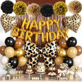 Cheetah Print Birthday Decorations for Women, Bow Birthday Leopard Balloons by Adorely