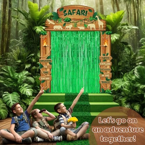 VitalCozy 7 Pcs Safari Jungle Party Decor, Entryway Decor Photo Background - Image 4