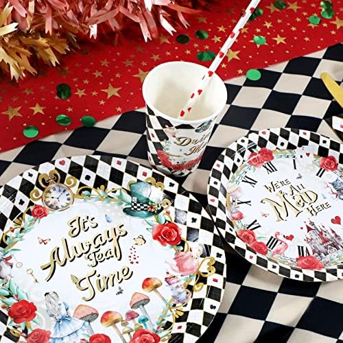 Recheel Alice In Wonderland Party Plates Set, Wonderland Party Decorations - Image 6