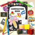Fovths 21 Pcs Giant Back to School Theme Party Decorations 45 Inch Large Inflatable Pencil Crayon 6 Party Favor Box 6.6ft Notebook Backdrop for Back to School Birthday Decor, Combo by Fovths