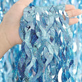 4 Pack Light Blue Party Foil Curtain - CYLMFC 3.3 ft x 6.6 ft Wavy Photo Booth Backdrop Metallic Tinsel Foil Fringe Curtains Environmental Background for Birthday Wedding Party Christmas Decorations by CYLMFC