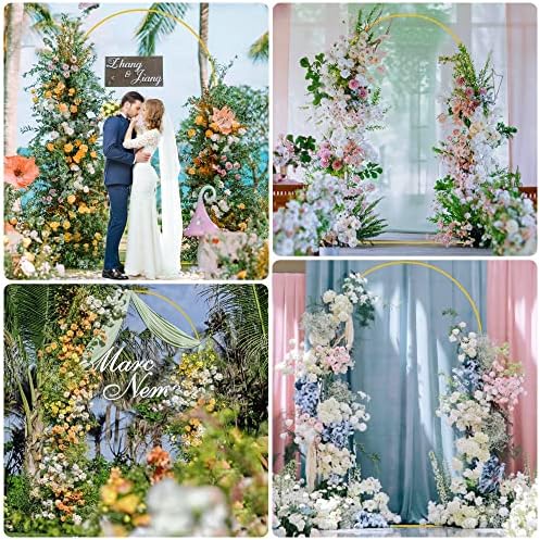 Wokceer 8FT Arch Backdrop Stand Gold Metal Wedding Arch Backdrop Stand - Image 6