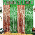 Football Party Decorations for Super Game Bowl 2027 - Green Brown Tinsel Streamers Backdrop Banner | Football Party Favors Supplies Indoor Outdoor - Game Day Birthday Party Accessories for Wall Door by OHOME