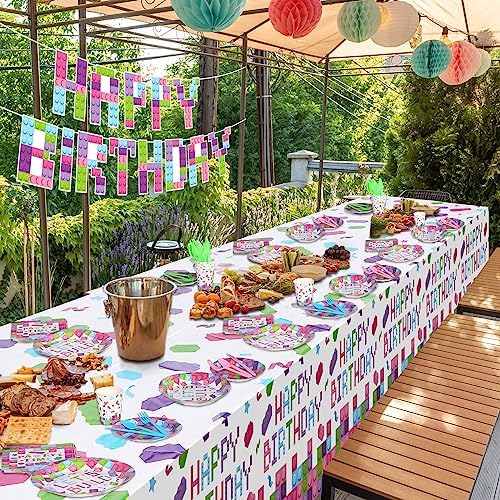 Gejoy 171 Pcs Building Block Decor Party Tableware Kit, Sweet Color - Image 6