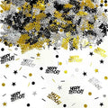 Black Gold Birthday Confetti Star Circles Shape Table Scatters Confetti for Birthday Decorations Party Supplies Sets by Unknown