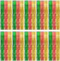 10 Pack Hawaii Party Backdrop Decorations Vibrant Summer Streamers Foil Fringe Curtains Metallic Tinsel Backdrop for Birthday Graduation Baby Shower Christmas Beach Holiday Party Decors by KEJ