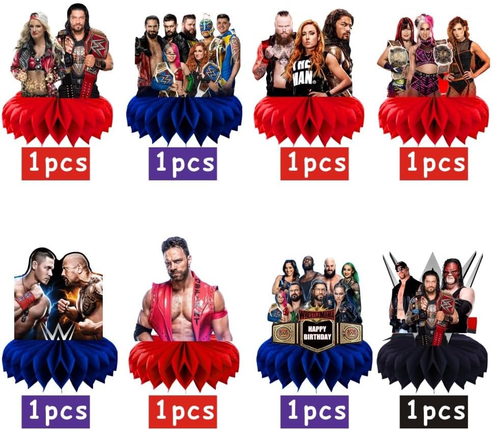 8Pcs Wresting Table Centerpiece Birthday Party Supplies Table Decorations for Wresting Themed Party Decorations - Image 2