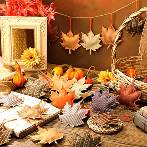 Tudomro 27 Pcs Felt Fall Tree Ornament Decoration, Maple Leaf - Image 2