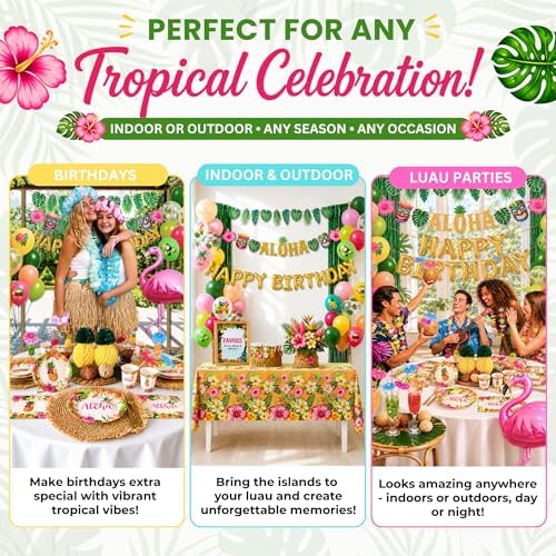 Premium Luau Birthday Party Decorations Set for 25 Guests - Hawaiian Theme - Image 6