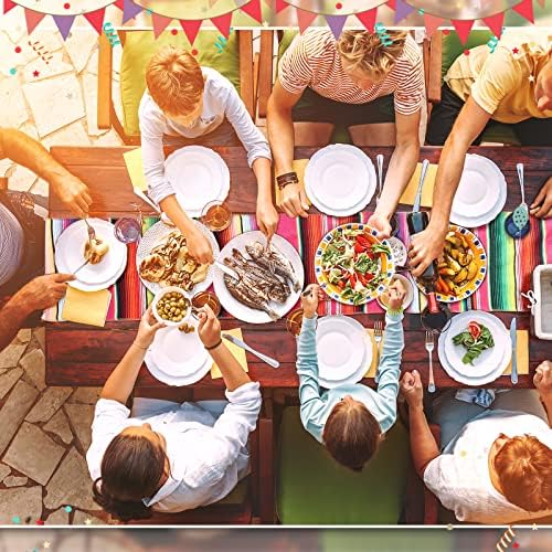 Tegeme 12 Pcs Mexican Table Runners 14 x 84 Inch Cotton,Novel Style - Image 5