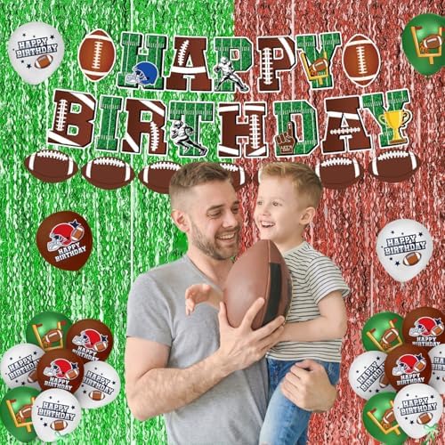 Football Birthday Party Decorations, Football Party Supplies Includes Plates, Napkins, Cups, Banner, Balloons, Tablecloth for Football Birthday Party Football Game Day, Serve 20 - Image 6