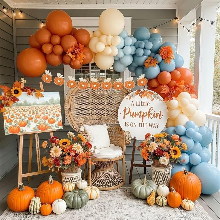 Thanksgiving Fall Balloons Garland Arch Kit, Burnt Orange Dusty Blue - Image 5