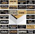 Beeveer 24 Designs Birthday Photo Booth Props, Double Sided PVC Signs by Beeveer