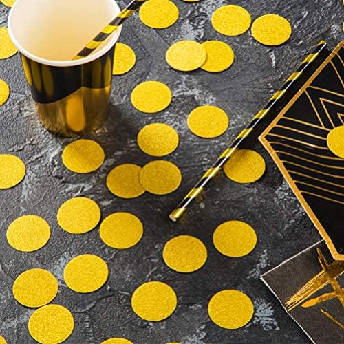 MOWO Glitter Confetti Circles, Glitter Gold, 1.2'', 200pc - Image 3