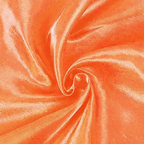 BalsaCircle 10 pcs 72x72 inch Orange Square Tablecloth Satin Fabric Overlays Linens | Table Cloths Cover for Wedding Party Banquet Reception Events Decoration Kitchen Dining Events Kitchen Dining - Image 7