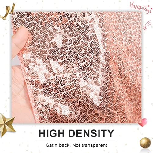 PartyDelight Rose Gold Sequin Backdrop Curtains 5x10ft 2 Panels - Image 5