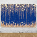 Gold Blue Glitter Wall Backdrop 20x10 FT Golden Spots Backdrops for Photoshoot Girls Birthday Photography Background for Wedding Baby Shower Party Decorations Banners Photo Studio Props by Unknown