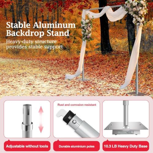 EMART 12x10ft Heavy Duty Backdrop Stand Frame with Adjustable Pipe - Image 5