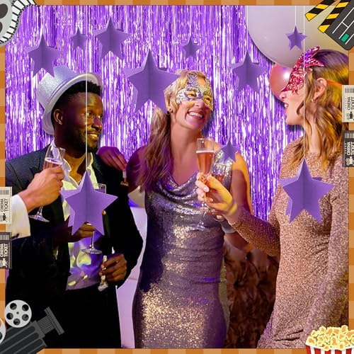 70 Pcs Star Centerpieces Purple Birthday Decorations for Women Girls Men 3D Glitter Star Party Decoration Princess Birthday Table Decor Party Supplies for Graduation Engagement Baby Shower - Image 6