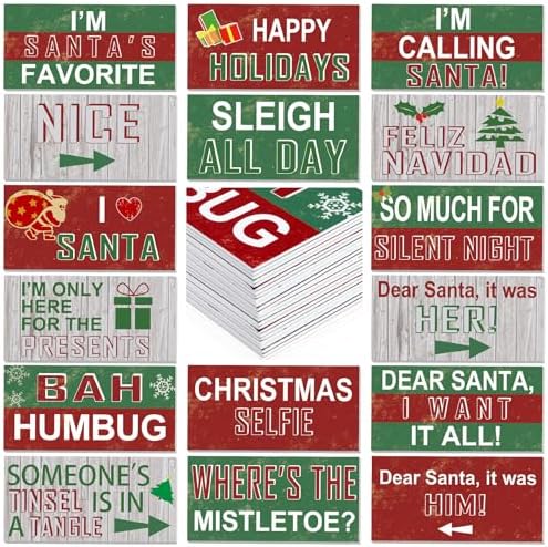 Beeveer 24 Designs Vintage Christmas Photo Booth Props, Party Supplies by Beeveer