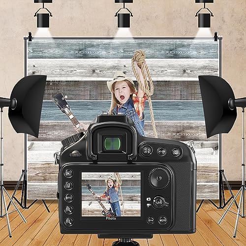 10x8ft Rustic Wood Backdrop Wooden Wall Blue - Image 3