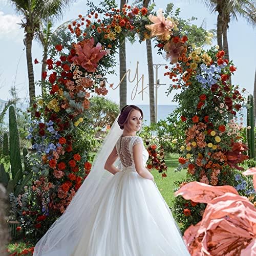Wokceer 8FT Arch Backdrop Stand White Metal Wedding Arch Backdrop Stand - Image 3