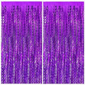 2 Pack Purple Streamers Tinsel Foil Fringe Curtains Sparkle Metallic Wavy Foil Fringe Backdrop Curtain Photo Booth Props for Halloween Party Decorations Birthday Graduation Bachelorette by BOMSI
