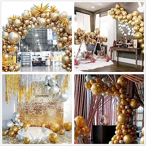 412pcs Metallic Gold Balloon Garland Arch Kit 18 12 10 5 Inch Different Sizes Latex Chrome Balloons for Baby Shower Birthday Graduation Wedding Anniversary Celebration Party Decoration - Image 7