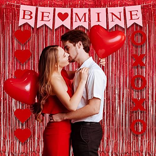 GREATRIL Red Fringe Curtains Party Streamers Backdrop Foil Tinsel Curtain Decoration for Stranger Theme Party Christmas Valentines Day Party 2 Pack - Image 3