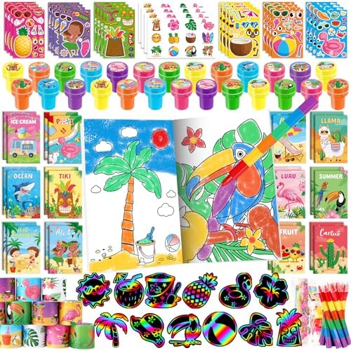 BenLouis 96Pcs Hawaiian Luau Coloring Set for Kids Party Favors by BenLouis