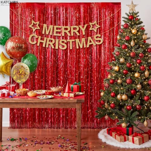 KatchOn Red Streamers Backdrop - 3.2x8 Feet, Pack of 2 | Cherry Party Decor - Image 6