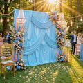 10x8ft Wrinkle Free Baby Blue Backdrop Curtains for Parties, Thick Fabric Backdrop Drapes for Wedding Birthday Photography Baby Shower Party Background by ENJOYYOURPARTY