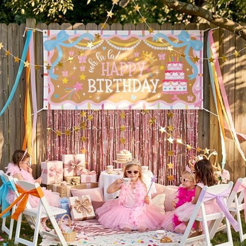 Lofaris Fancy Pink Party Decorations Ooh La La Birthday Banner Set - Image 4