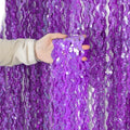 4 Pack Sparkle Wavy Purple Tinsel Curtain Party Backdrop - 3.3X6.6ft Foil Fringe Curtain Party Photo Booth Streamers for Mermaid Euphoria Themed Decorations by KEEUH