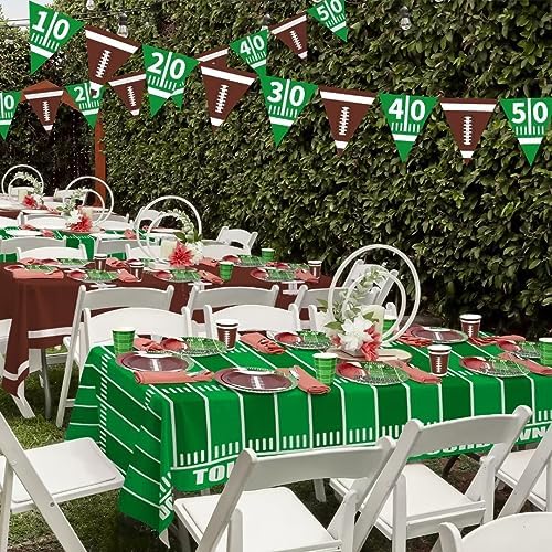 Gatherfun Football Party decorations Kit Serve 24,Includes Dinner Plates, Dessert Plates, Napkins, Cups,Banner and Touchdown Tablecloth for Football Birthday Decorations Game Day football Decorations - Image 3