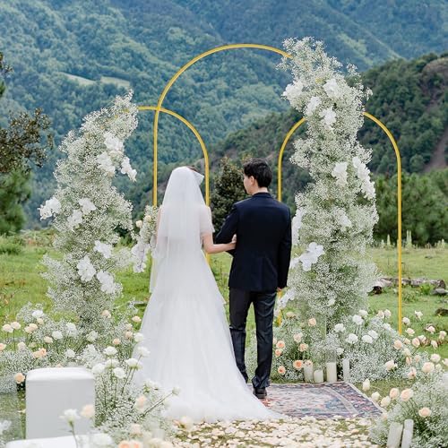 Wokceer Wedding Arch Backdrop Stand 7.2FT,6FT,6FT Gold Metal Arch Stand Set - Image 6