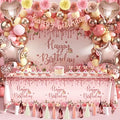 Rose Gold Birthday Party Decorations 91 Pcs Pink Birthday Party Supplies by JOPHMO