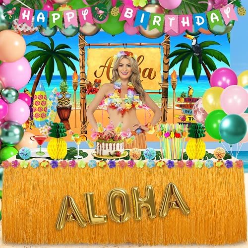 169 Pcs Hawaiian Luau Party Decorations,Tropical Summer Party Supplies - Image 6